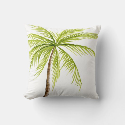 ヤシの木の熱帯ビーチの島の装飾 クッション (正面)
