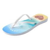 ヤシの木の熱帯ビーチ結婚式のチーム花嫁のハート ビーチサンダル (アングル)