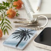 ヤシの木の熱帯写真キーリング キーホルダー (正面右)