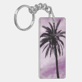 ヤシの木の熱帯写真キーリング キーホルダー (正面左)