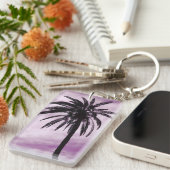 ヤシの木の熱帯写真キーリング キーホルダー (正面右)