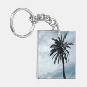 ヤシの木の熱帯写真キーリング キーホルダー (正面左)