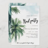 ヤシの木の熱帯卒業パーティー セーブザデート (正面/裏面)