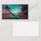 ヤシの木の砂浜の熱帯楽園の島 名刺 (正面/裏面)