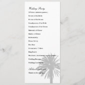 ヤシの木の結婚式プログラムテンプレート プログラム (裏面)