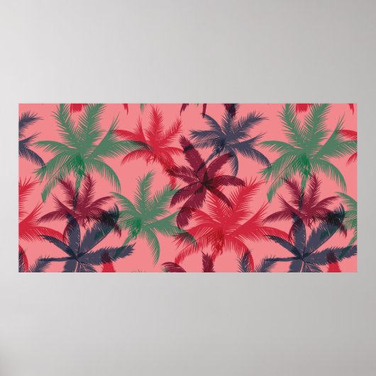 ヤシの木の継ぎ目のないパターン ポスター (正面)
