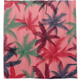 ヤシの木の継ぎ目のない模様 シャワーカーテン