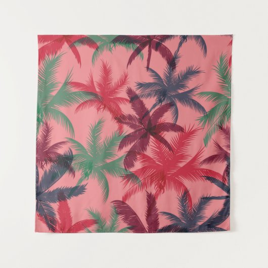 ヤシの木の継ぎ目のない模様 タペストリー (正面)