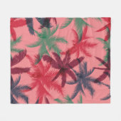 ヤシの木の継ぎ目のない模様 フリースブランケット (正面(横))