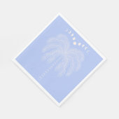 ヤシの木の線スケッチ白薄紫ムーン相 スタンダードランチョンナプキン (角)