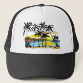 ヤシの木の背景 キャップ (正面)