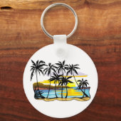 ヤシの木の背景 キーホルダー (正面)