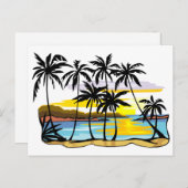 ヤシの木の背景 ポストカード (正面/裏面)