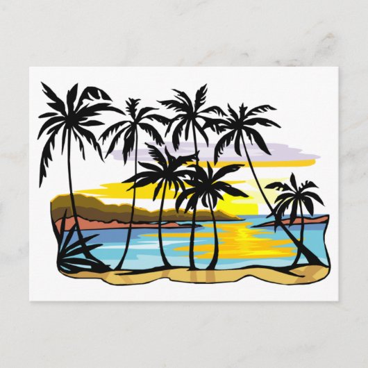 ヤシの木の背景 ポストカード (正面)