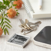 ヤシの木の背面図B&Wで地位をつないで下さい キーホルダー (側面)