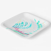 ヤシの木の葉のパターン数々のトロピカルカラー名 ペーパープレート (傾斜あり)