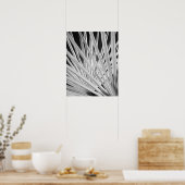 ヤシの木の葉の白黒ビュー ポスター (キッチン)