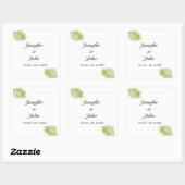 ヤシの木の葉の緑の水色葉の結婚 スクエアシール (シート)