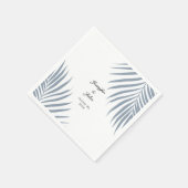 ヤシの木の葉ほこりっぽい青離れのクール結婚 スタンダードカクテルナプキン (角)