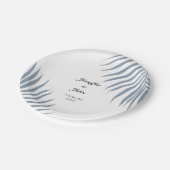 ヤシの木の葉ほこりっぽい青離れのクール結婚 ペーパープレート (アングル)