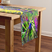 ヤシの木の葉カラフルパターンデザイン ショートテーブルランナー (インサイチュ)