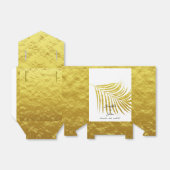 ヤシの木の葉ゴールドフォイル葉の白 フェイバーボックス (折り畳みなし)