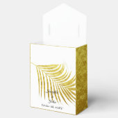 ヤシの木の葉ゴールドフォイル葉の白 フェイバーボックス (オープン)