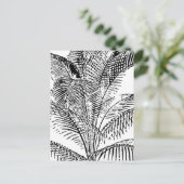 ヤシの木の葉ヴィンテージレトロ抽象芸術パターン シーズンポストカード (スタンド正面)