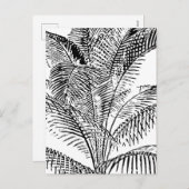ヤシの木の葉ヴィンテージレトロ抽象芸術パターン シーズンポストカード (正面/裏面)