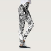 ヤシの木の葉ヴィンテージレトロ抽象芸術パターン レギンス (右)