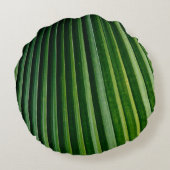 ヤシの木の葉緑色 ラウンドクッション (裏面)
