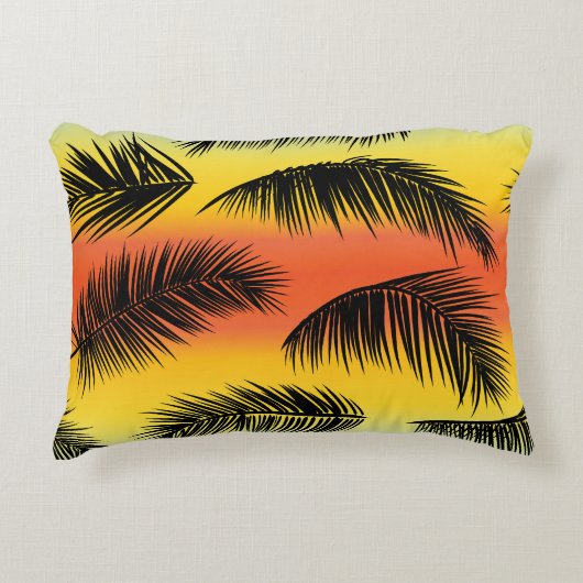 ヤシの木の葉：シームレスなパターン。 アクセントクッション (正面)