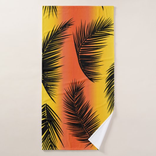 ヤシの木の葉：シームレスなパターン。 バスタオル (バスタオル)