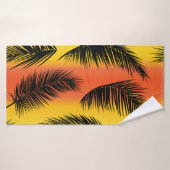 ヤシの木の葉：シームレスなパターン。 バスタオル (バスタオル)