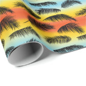 ヤシの木の葉:シームレスなパターン。 ラッピングペーパー (ロールコーナー)