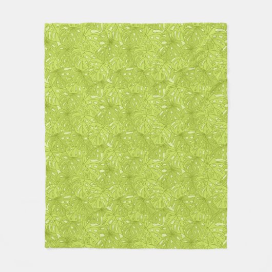 ヤシの木の葉 フリースブランケット (正面)