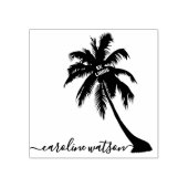 ヤシの木の蔵書票 ゴム印 (インプリント)