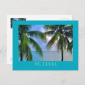 ヤシの木の間の虹/セントルシア ポストカード (正面/裏面)