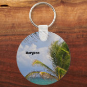 ヤシの木の風と名前 キーホルダー (正面)
