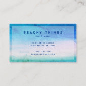 ヤシの木の風化させたオーシャンブルーの緑のプロフェッショナル 名刺 (裏面)