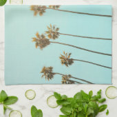 ヤシの木の黄色の日差し、柔らかい軽食 キッチンタオル (折り畳み)