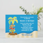 ヤシの木はプールのパーティの招待状を歌います 招待状 (スタンド正面)