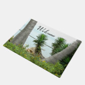 ヤシの木ひまわりの花ウェルカムドormat ドアマット (アングル)