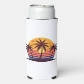 ヤシの木を持つ夕日Vector-98801 スリム缶クーラー (Seltzer裏面)