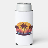 ヤシの木を持つ夕日Vector-98801 スリム缶クーラー (Seltzer正面)