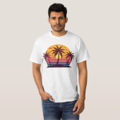 ヤシの木を持つ夕日Vector-98801 Tシャツ (正面フル)