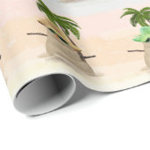 ヤシの木を持つ熱帯砂の男 ラッピングペーパー (ロールコーナー)