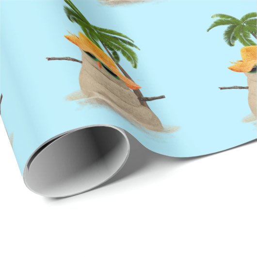 ヤシの木を持つ熱帯砂の男 ラッピングペーパー (ロールコーナー)
