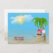 ヤシの木を持つ熱帯砂人 ポストカード (正面/裏面)