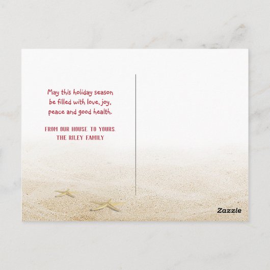 ヤシの木を持つ熱帯砂人 ポストカード (裏面)